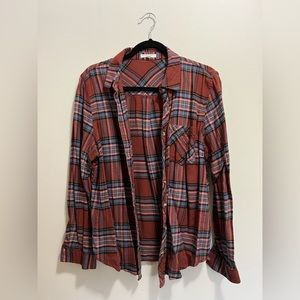 Maurices flannel style top size 0XL brick red